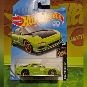 HotWheels Green Mazda RX-7 Nightburnerz Collector Car
